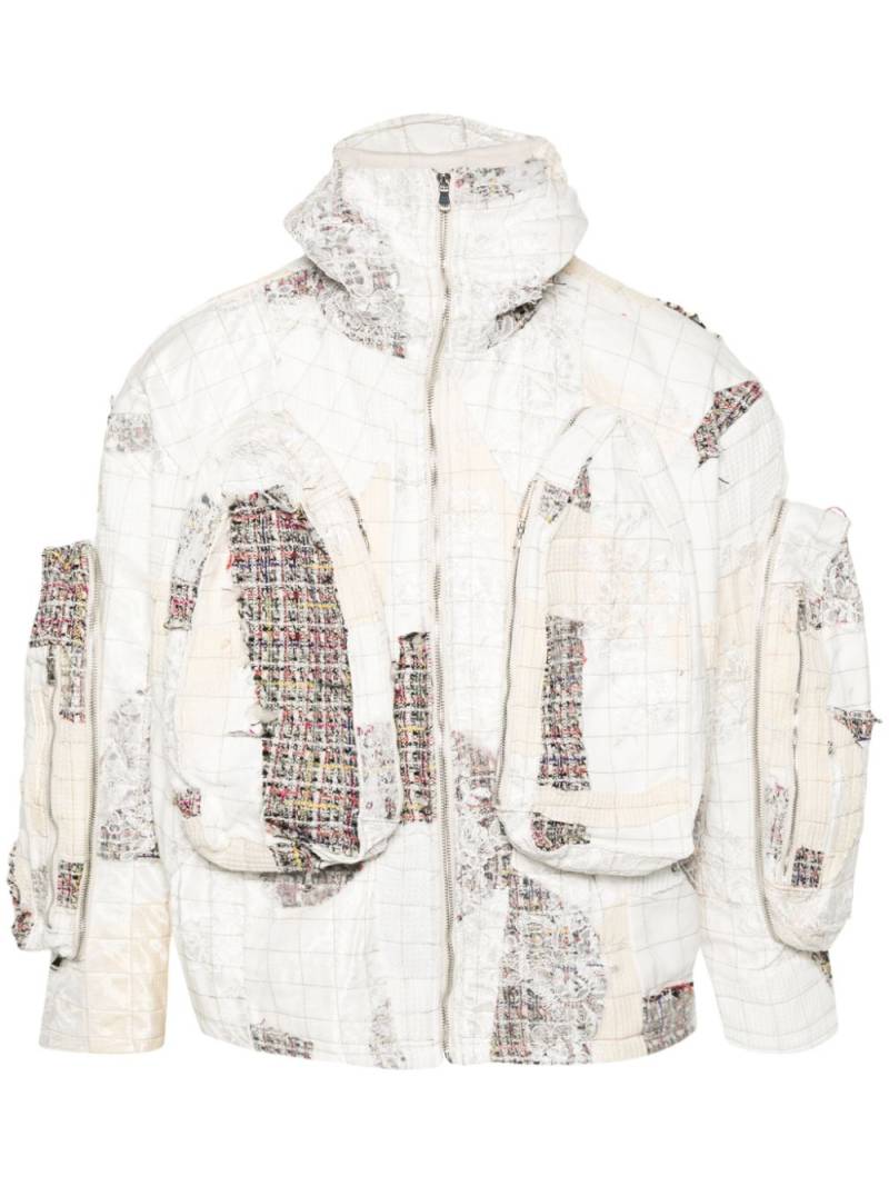 Who Decides War patchwork-design tweed jacket - Neutrals von Who Decides War