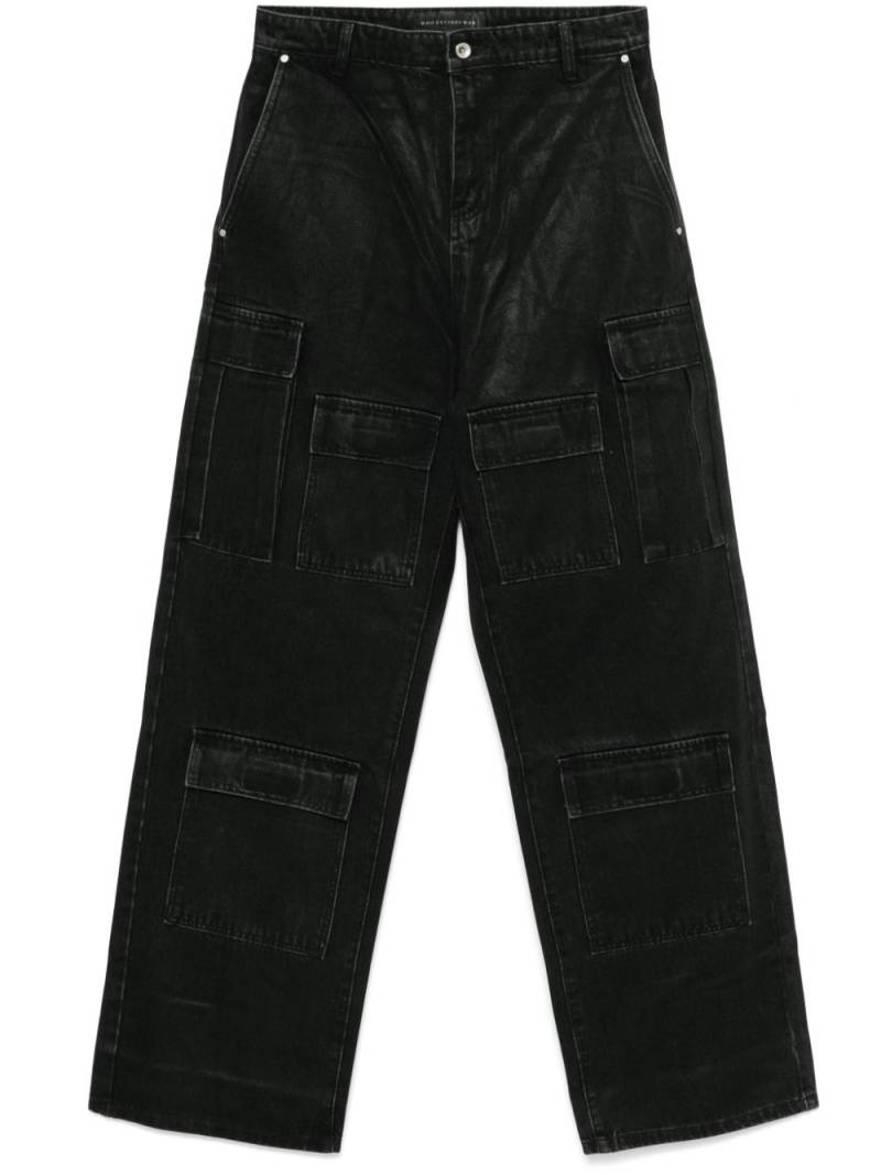 Who Decides War waxed cargo jeans - Black von Who Decides War