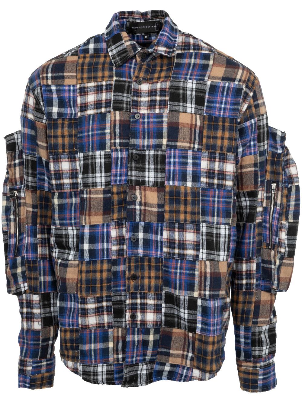 Who Decides War wove-design plaid flannel shirt - Blue von Who Decides War