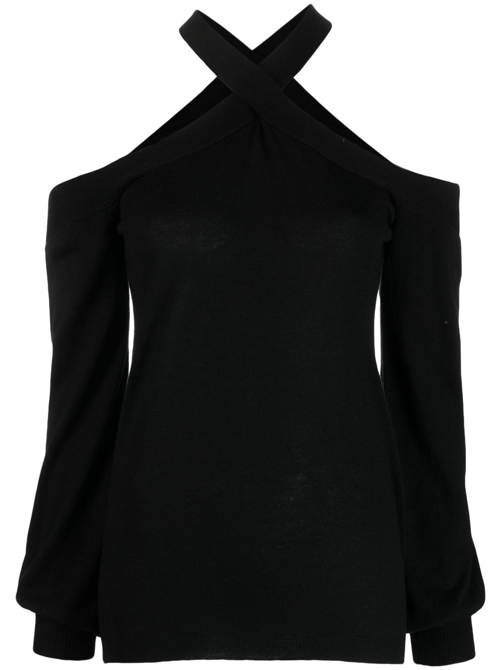 Wild Cashmere cold-shoulder crossover-strap blouse - Black von Wild Cashmere