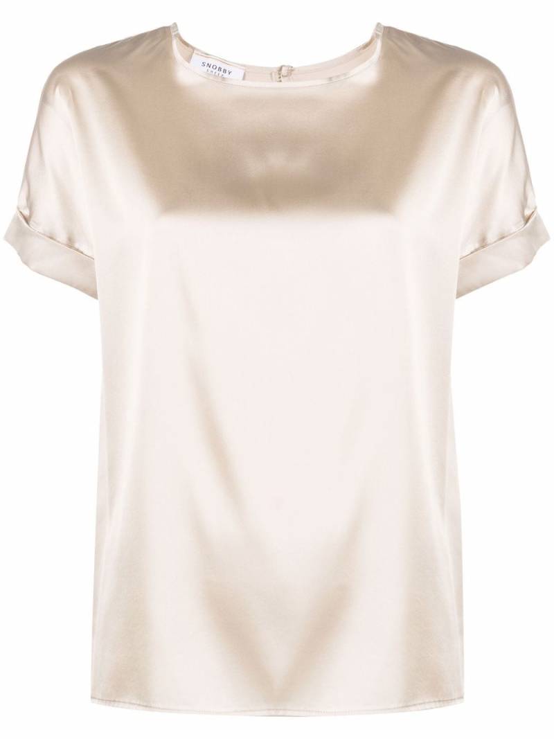 Wild Cashmere turn-up cuff T-shirt - Neutrals von Wild Cashmere