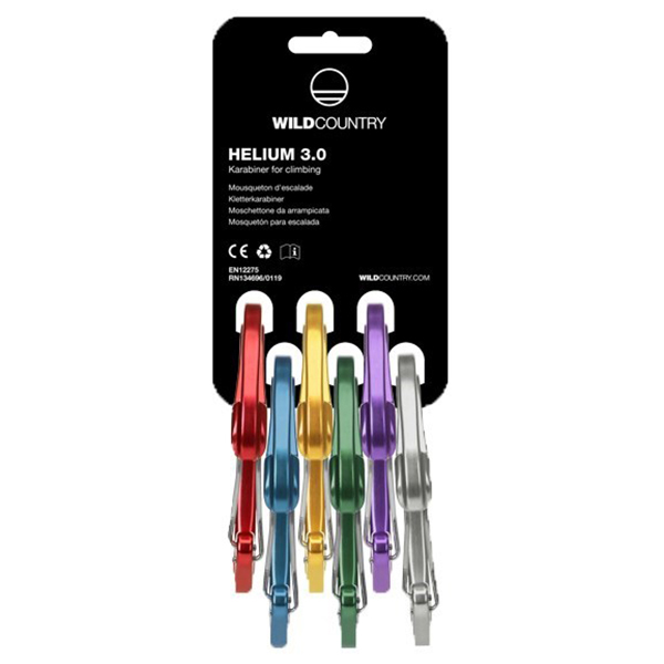 Wild Country - Helium 3.0 - Schnappkarabiner Gr Rack 6-Pack schwarz von Wild Country