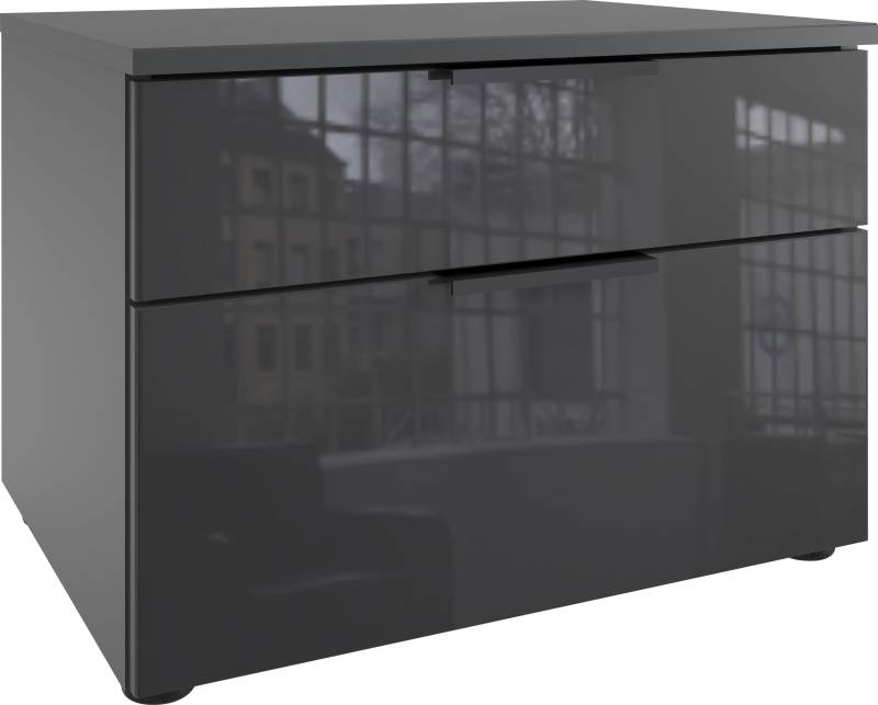 Wimex Nachtkommode »Level36 black C by fresh to go«, mit Glaselementen auf der Front, soft-close Funktion, 54cm breit von Wimex