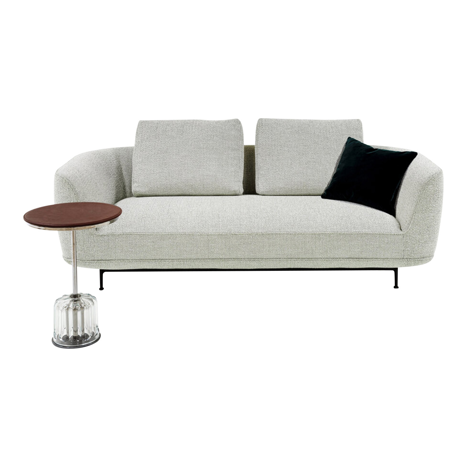 Andes Sofa, Grösse b. 195 cm, Bezug stoff - gent darklinen von Wittmann