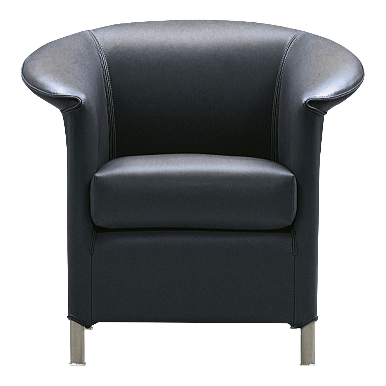 Aura Armchair Sessel, Bezug leder - color black von Wittmann