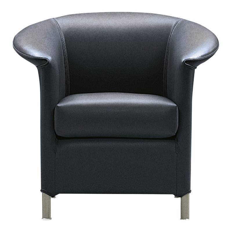 Aura Armchair Sessel, Bezug stoff - streif4 schwarz/weiss von Wittmann