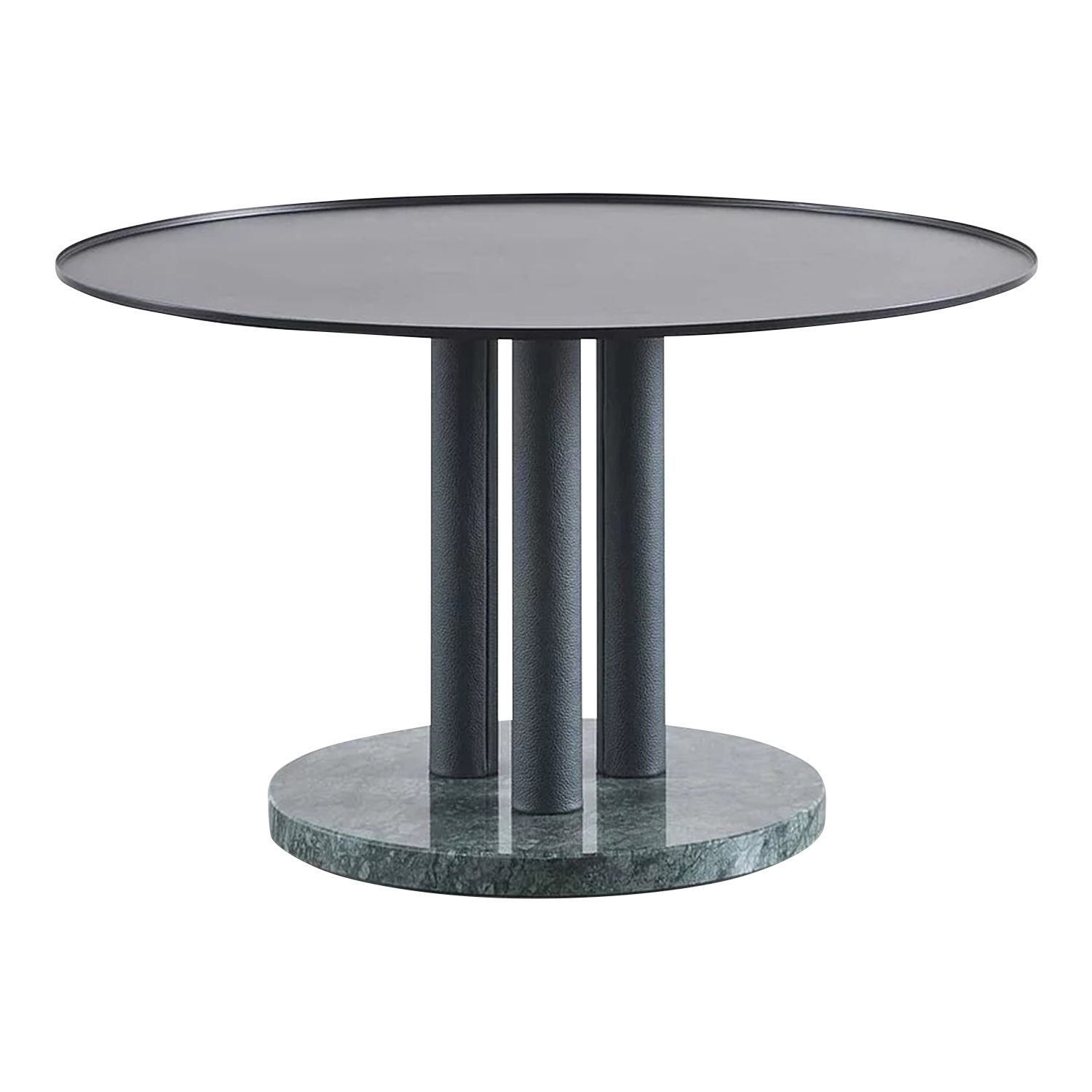 Baton Coffee Table Couchtisch, Ausführung sockel: marmor verde guatemala / säule: nappa verde von Wittmann