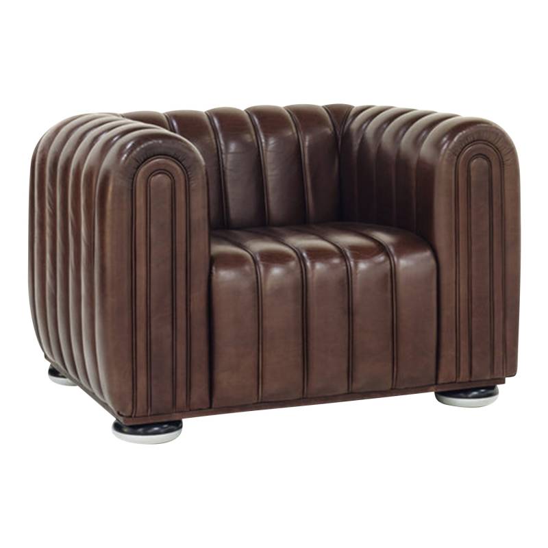 Club 1910 Armchair Sessel, Bezug leder - color black von Wittmann