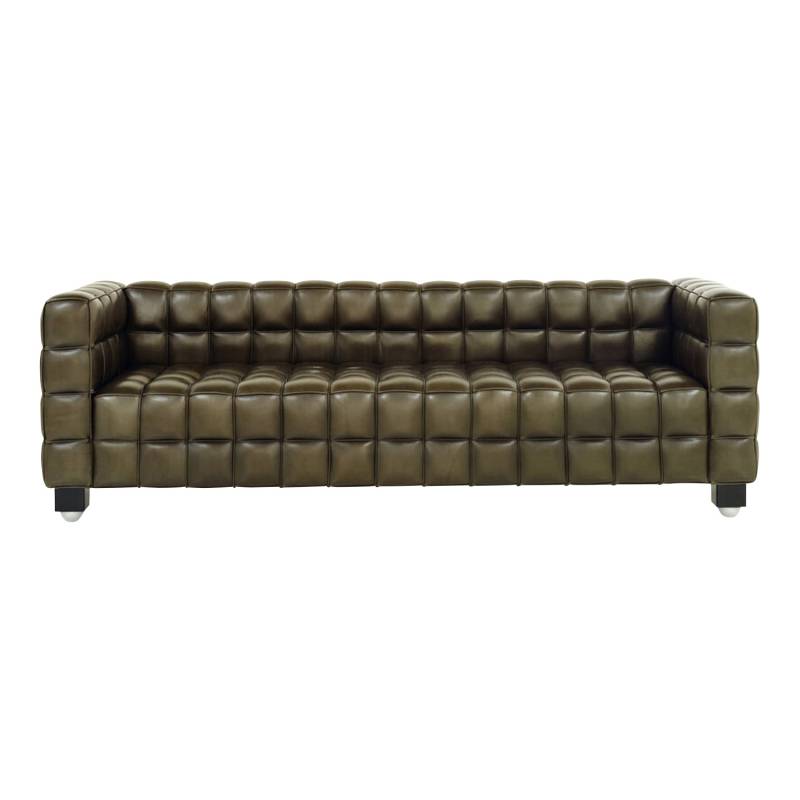 Kubus Sofa, Grösse b. 166 cm, Bezug leder - color black von Wittmann