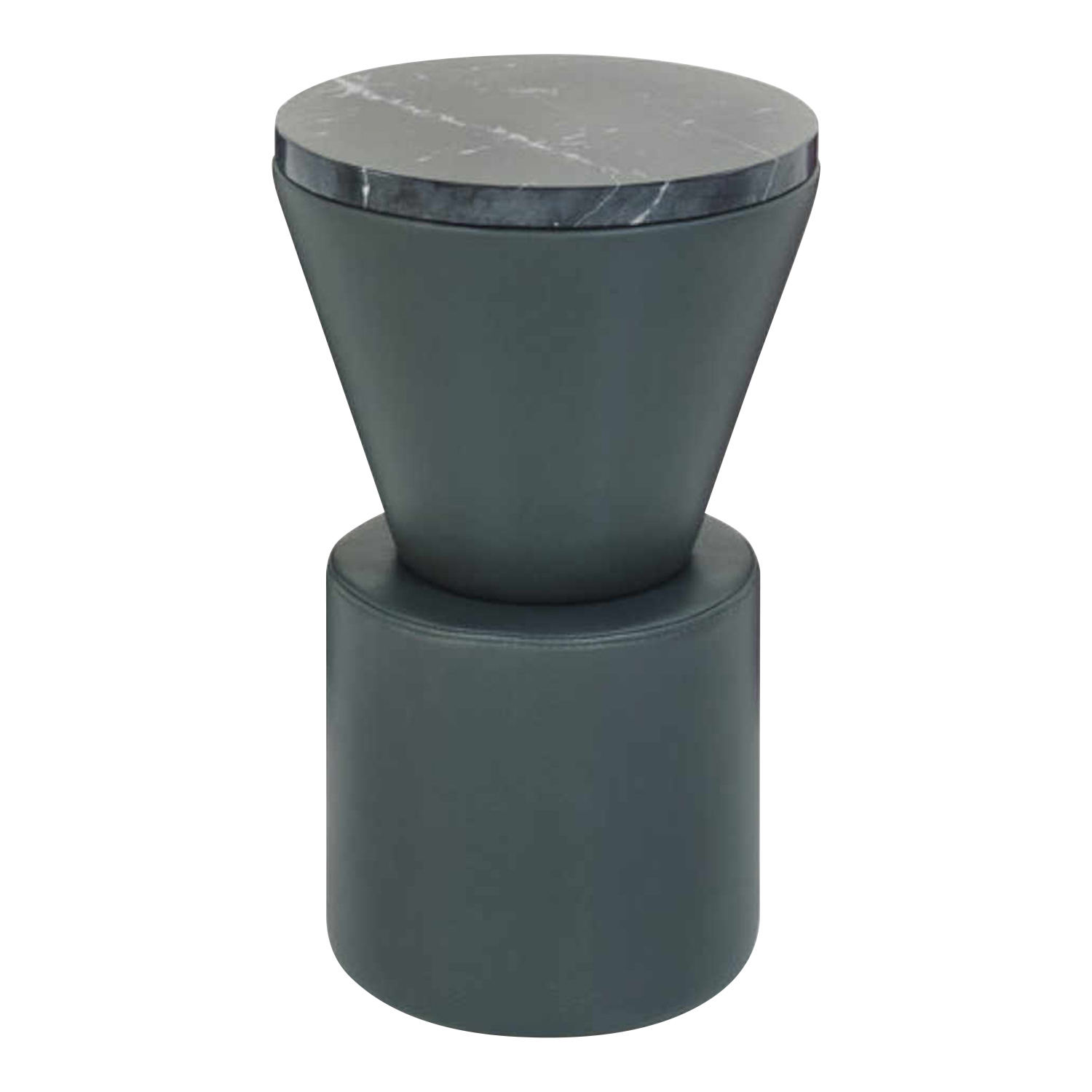 Leather Side Table Beistelltisch, Grösse d. 60 x h. 40 cm, Bezug leder - color elephant von Wittmann