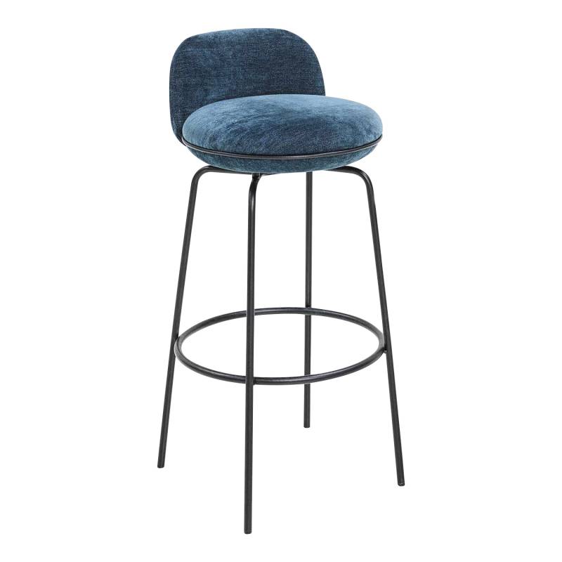 Merwyn Barstuhl, Lehne mit, Bezug stoff - samt velvet earth von Wittmann
