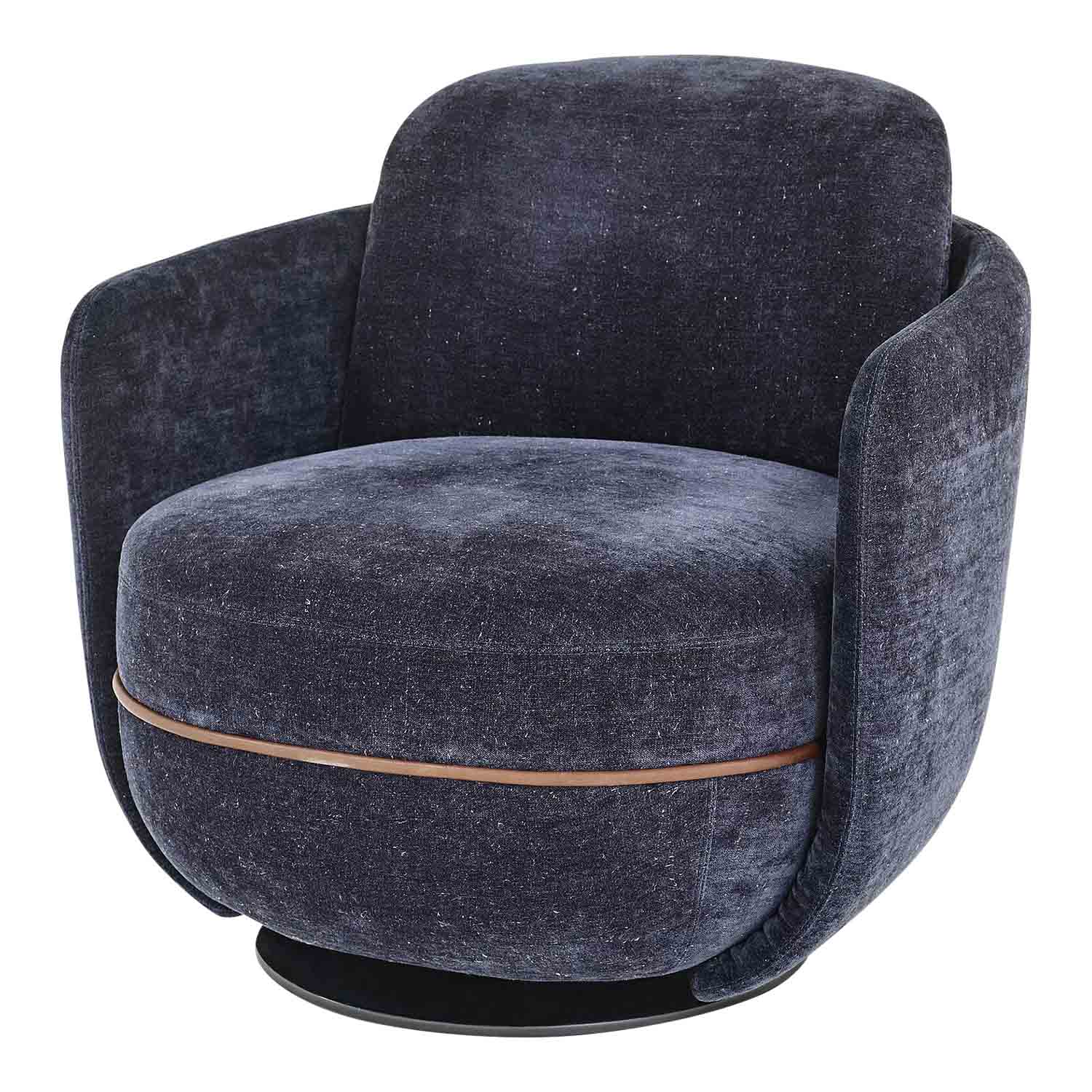 Miles Lounge Armchair Sessel, Bezug leder - color black von Wittmann