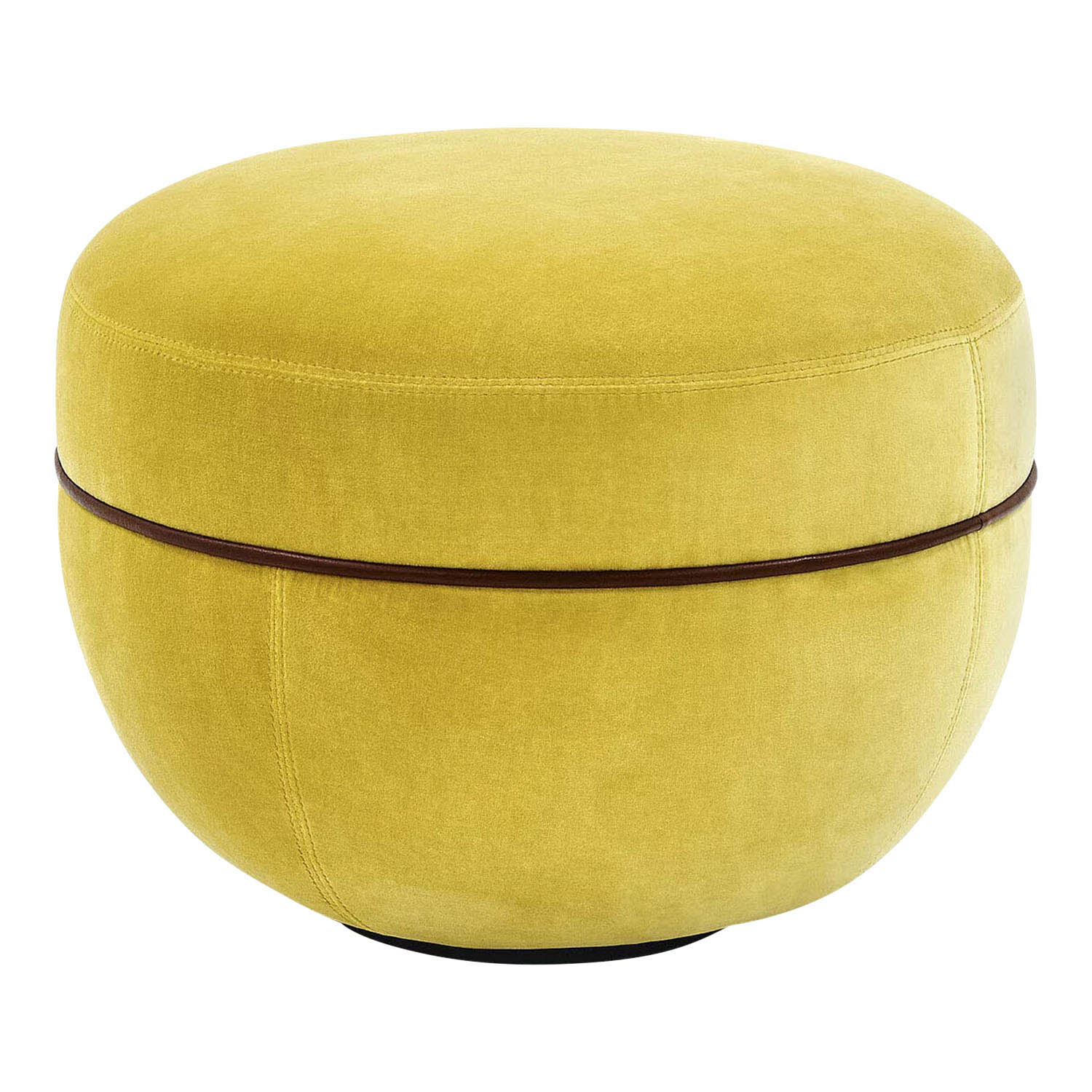 Miles Lounge Hocker, Bezug stoff - samt velvet earth von Wittmann