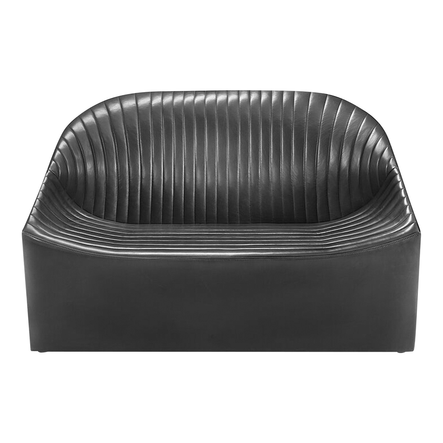 Oyster Sofa, Bezug leder - color black von Wittmann