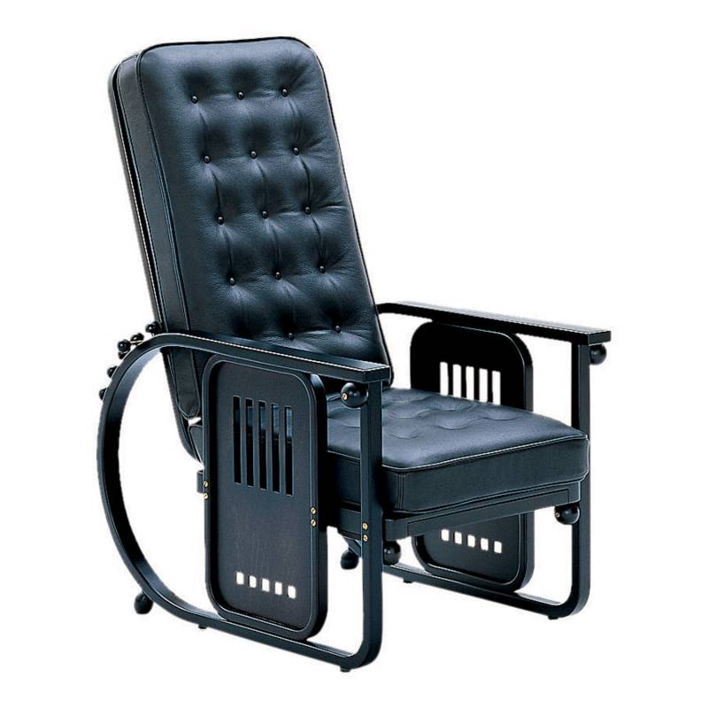 Sitzmaschine Sessel, Bezug stoff - streif4 schwarz/weiss von Wittmann