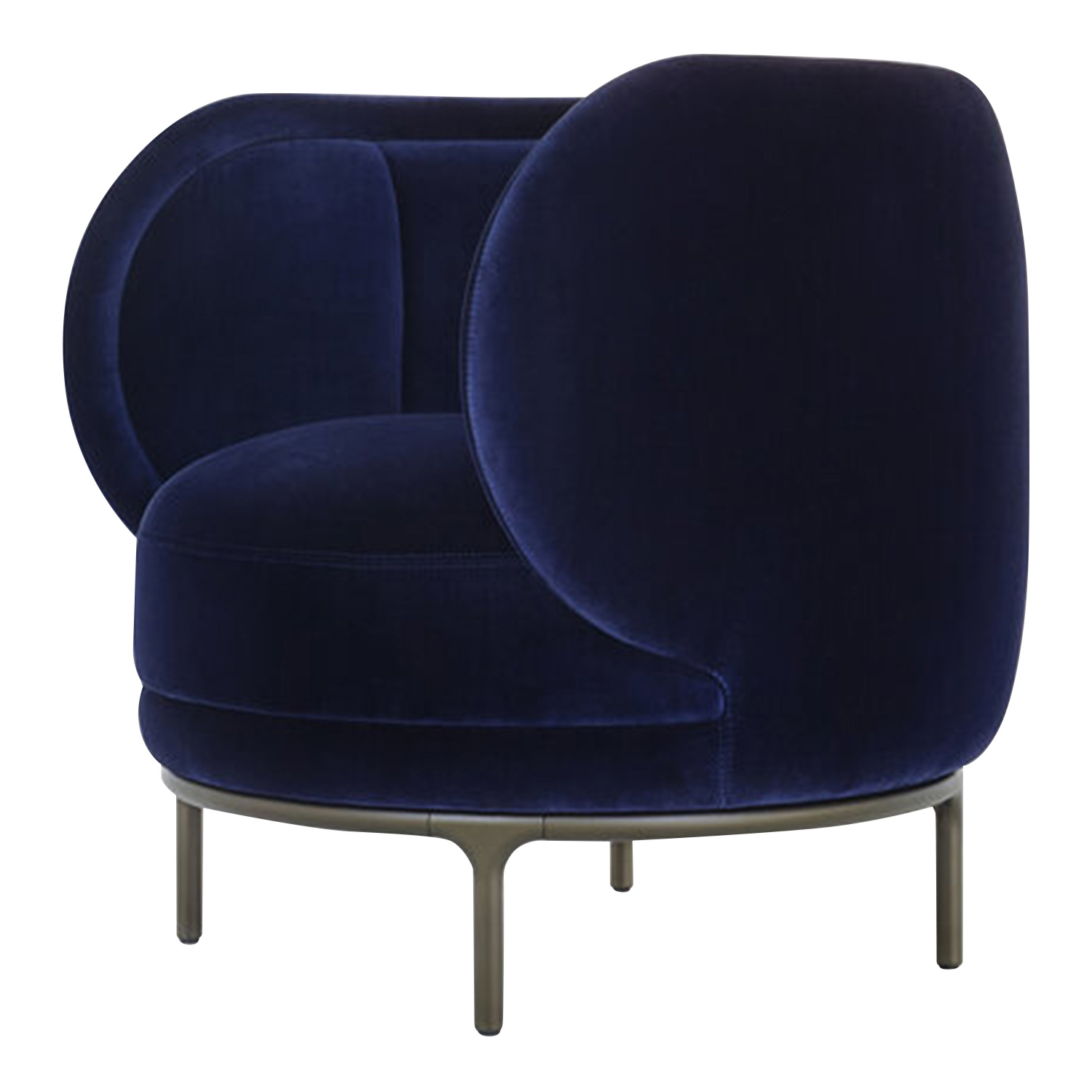 Vuelta Armchair 80 Sessel, Bezug stoff - streif4 schwarz/weiss von Wittmann