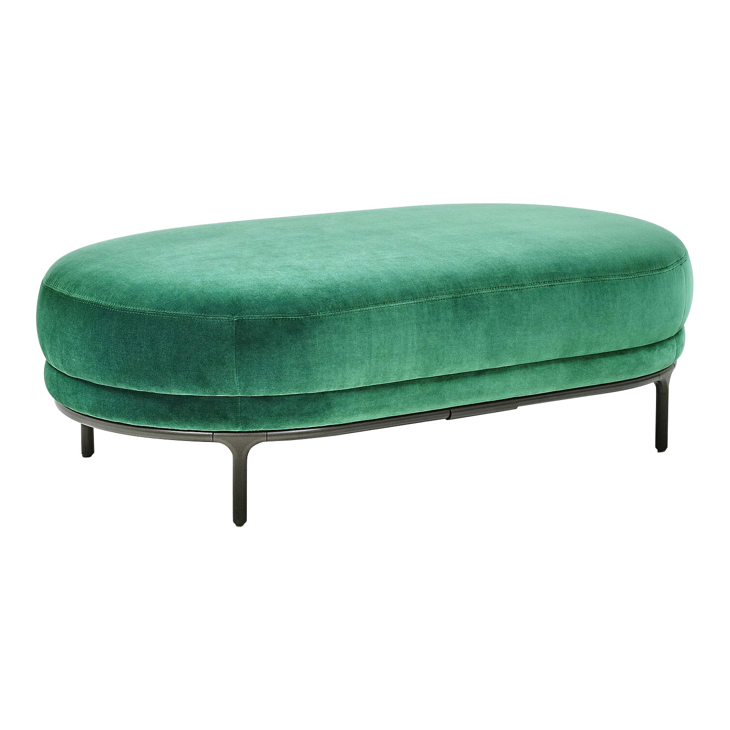 Vuelta Bank, Grösse b. 135 cm, Bezug stoff - samt velvet taupe von Wittmann