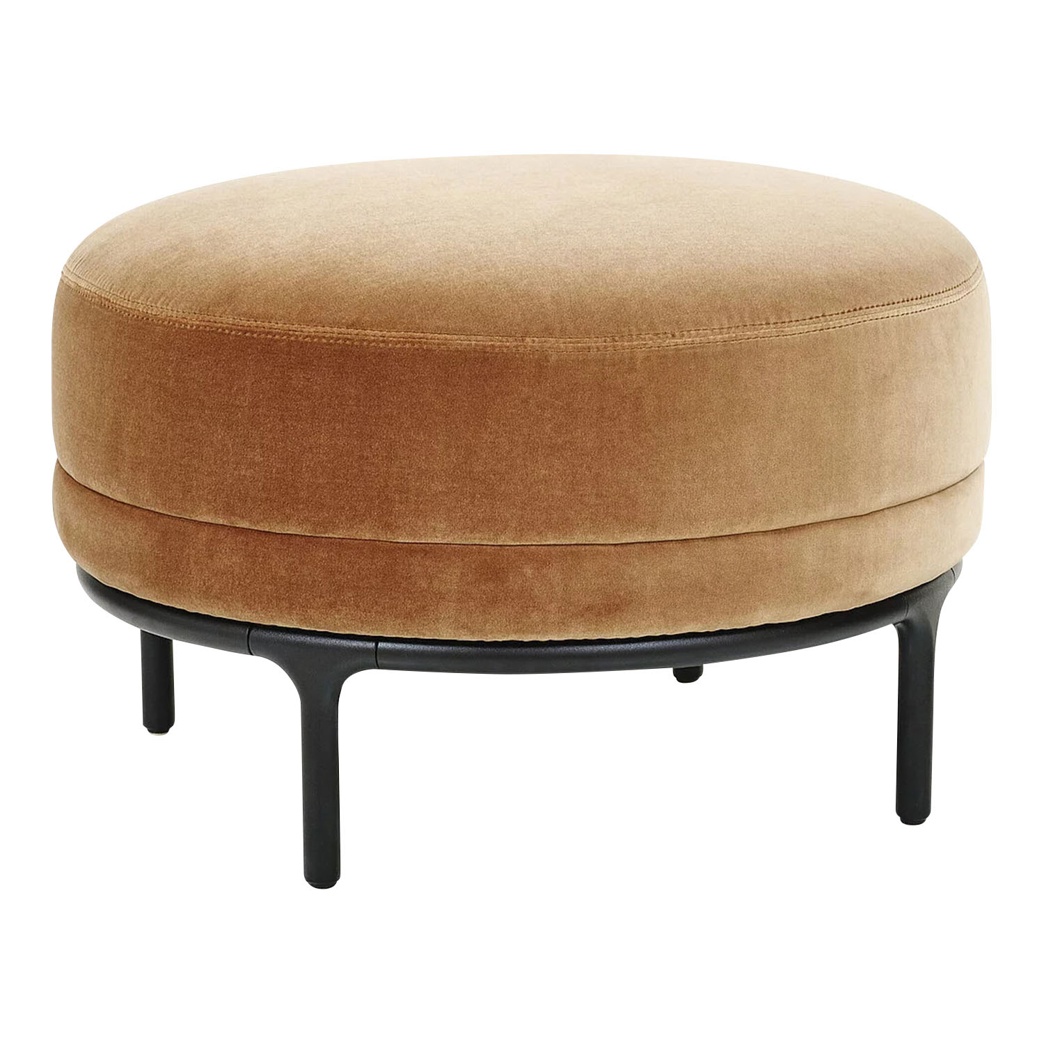 Vuelta Hocker, Grösse d. 50 cm, Bezug stoff - samt velvet earth von Wittmann