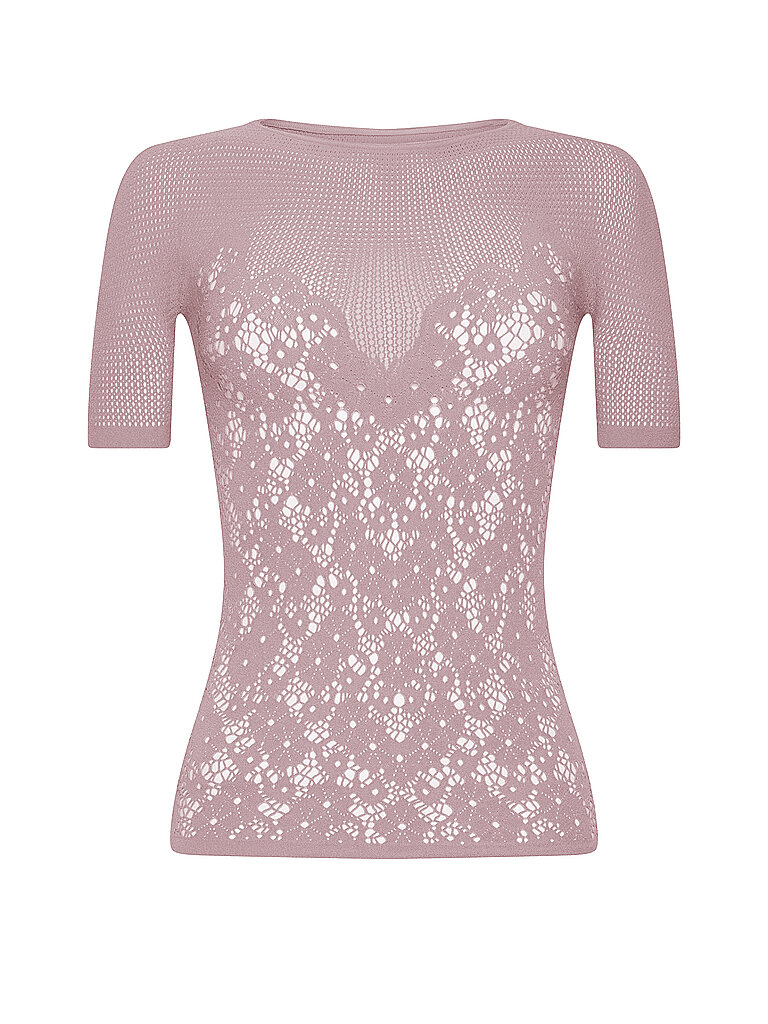 WOLFORD T-Shirt FLOWER LACE rosa | L von Wolford