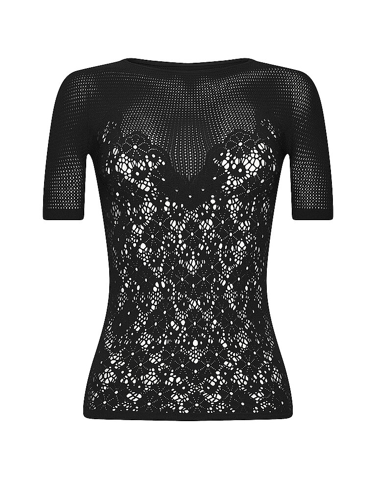 WOLFORD T-Shirt FLOWER LACE schwarz | L von Wolford