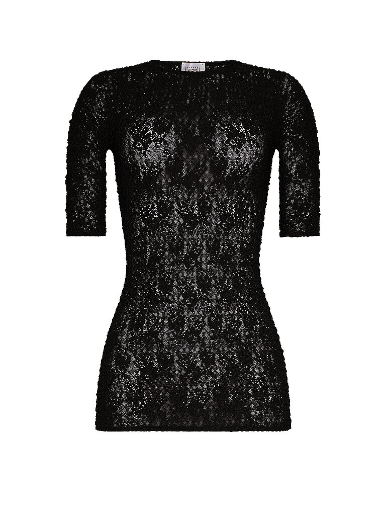 WOLFORD T-Shirt KA STRUCTURED LACE black schwarz | L von Wolford