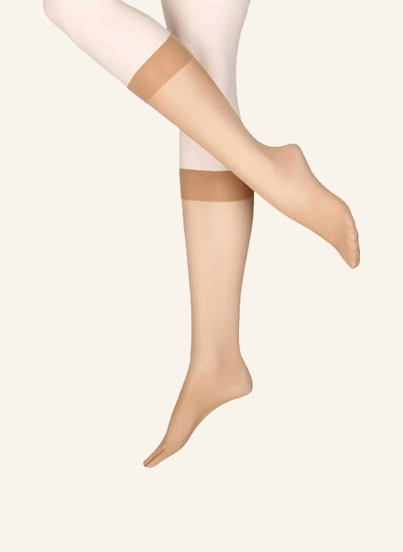 Wolford 3er-Pack Fein-Kniestrümpfe Satin Touch beige von Wolford