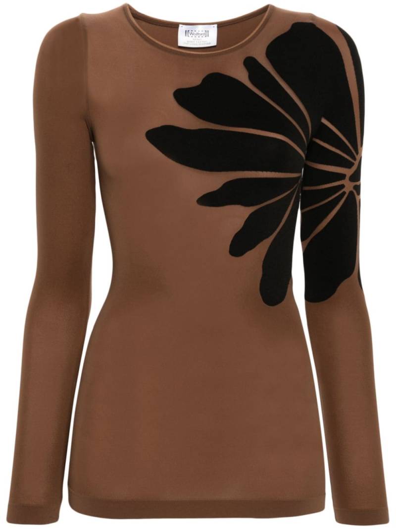 Wolford Body Tattoo semi-sheer top - Brown von Wolford