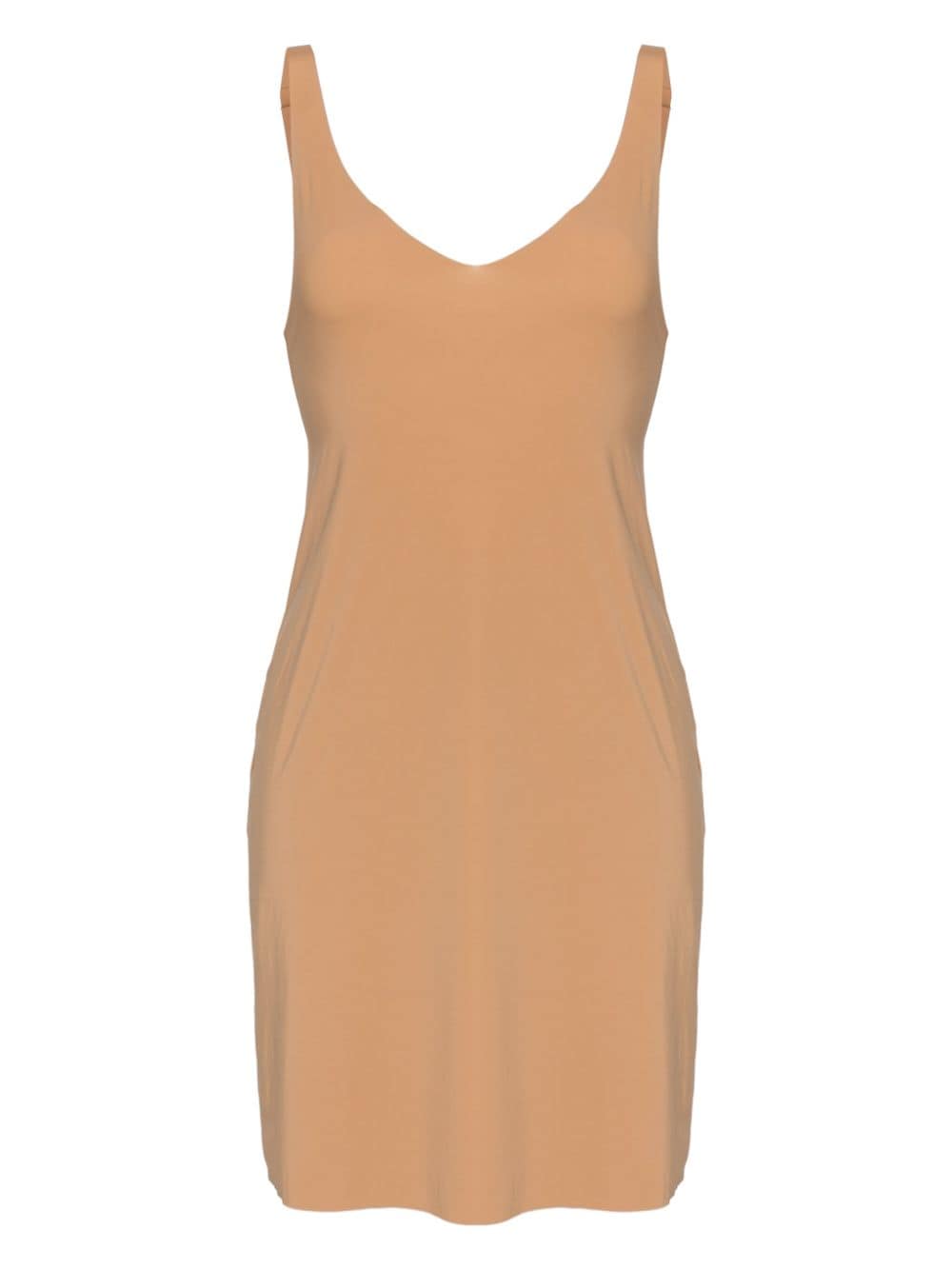 Wolford V-neck stretch slip minidress - Brown von Wolford