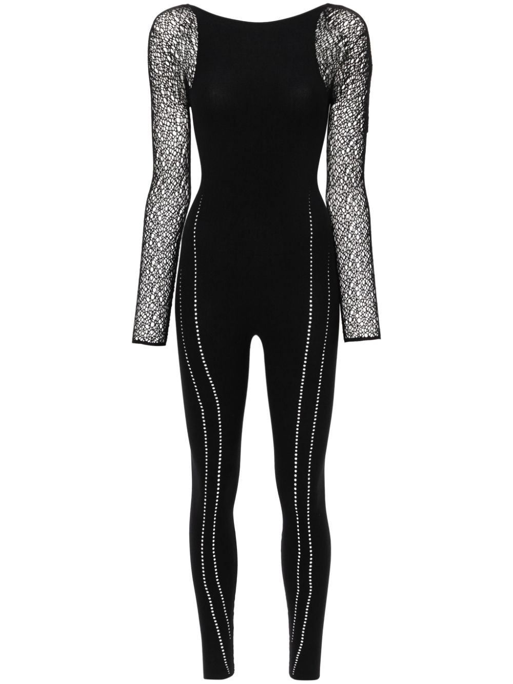 Wolford W Net logo-print jumpsuit - Black von Wolford