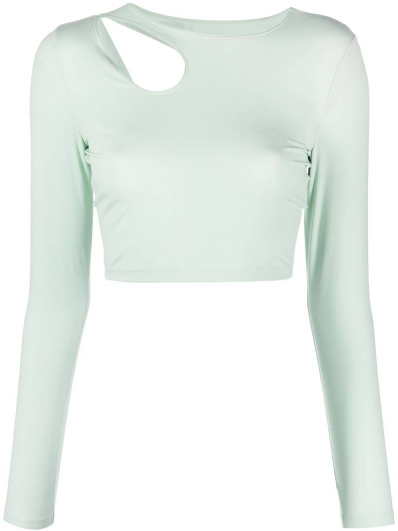 Wolford cutout logo-print crop top - Green von Wolford