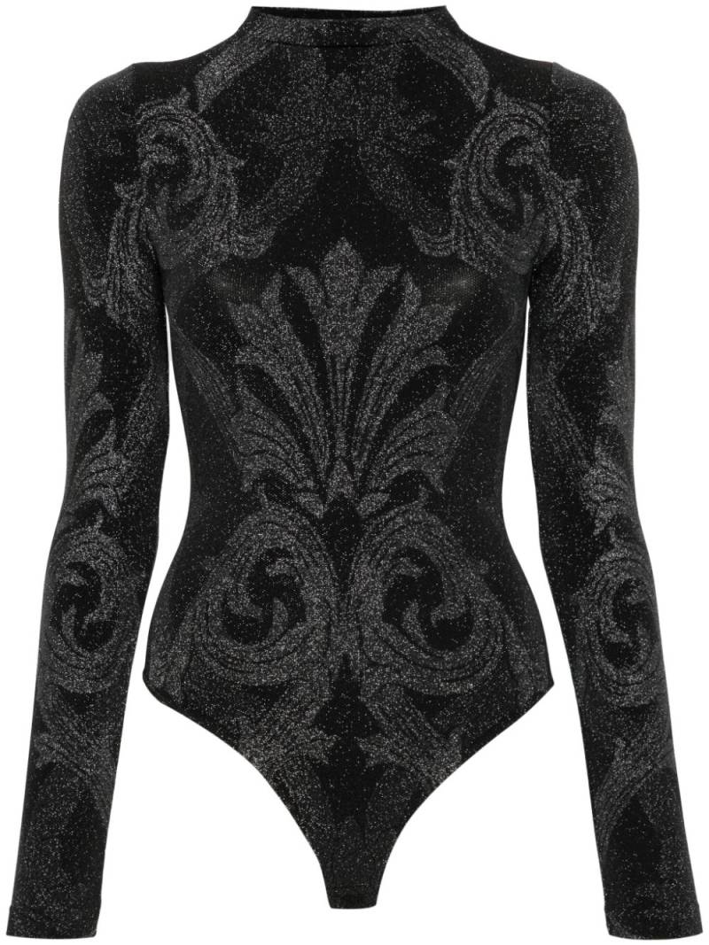 Wolford x ETRO floral-jacquard metallic bodysuit - Black von Wolford