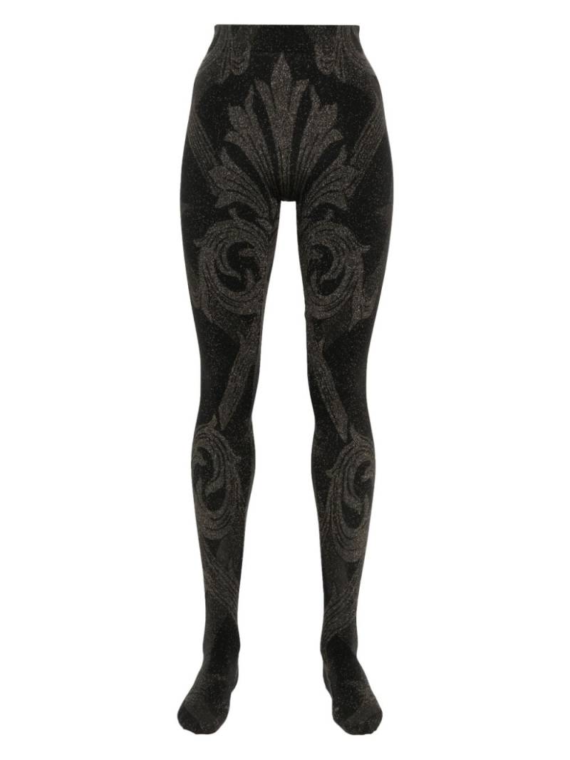 Wolford metallic-threading jacquard tights - Black von Wolford