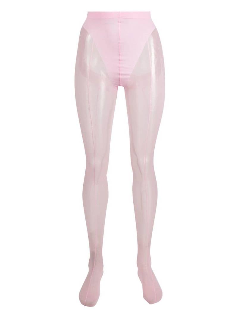 Wolford x Mugler mesh-panelled tights - Pink von Wolford