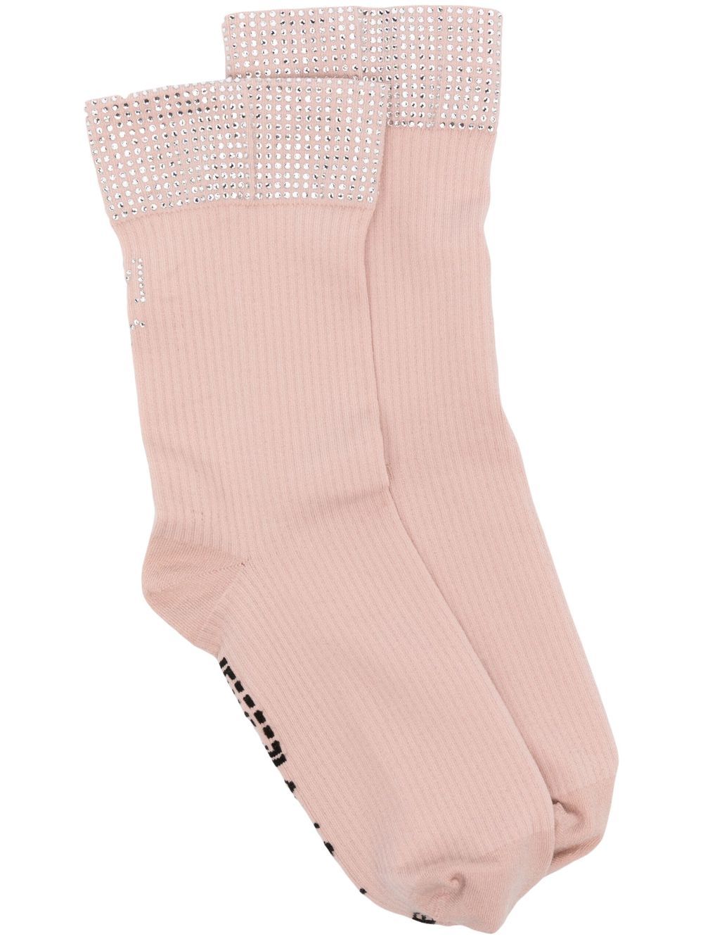 Wolford x Sergio Rossi crystal-studded socks - Pink von Wolford