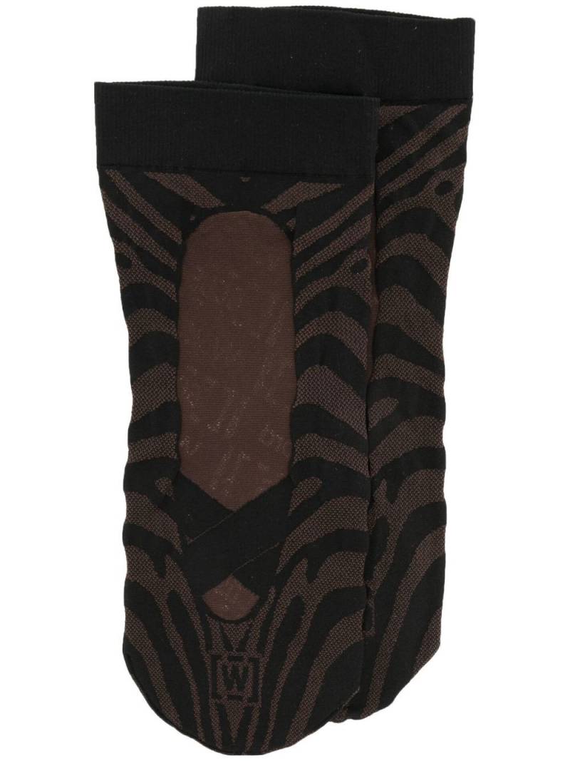 Wolford xGCDS elegant animalier socks - Black von Wolford