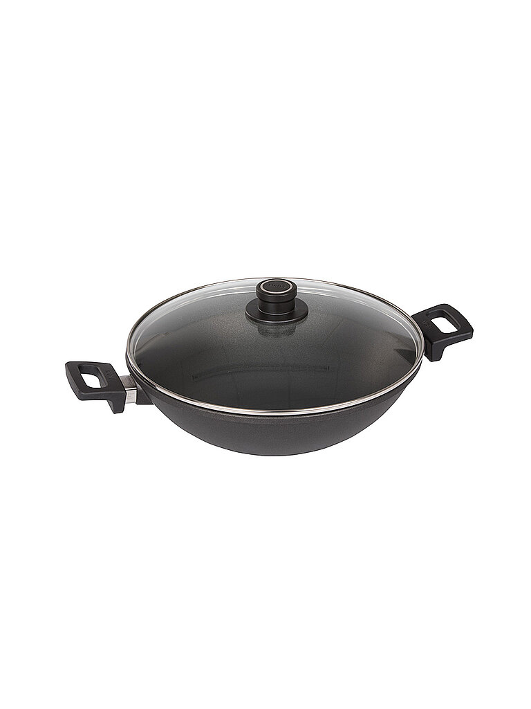 WOLL Wok mit Glasdeckel Nowo Titanium 32cm Antihaft schwarz von Woll