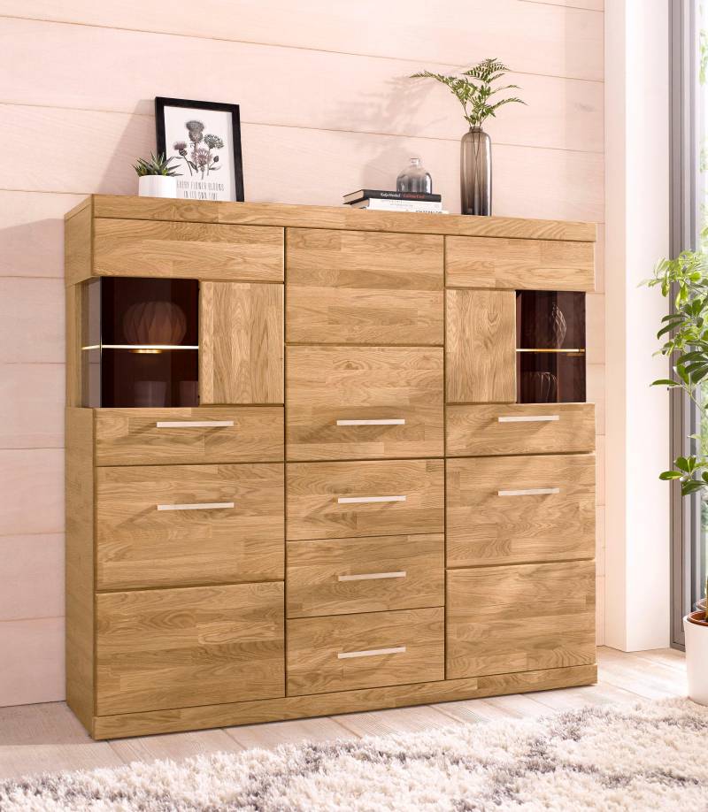 Home affaire Highboard »Ribe«, Breite 125 cm mit 2 Glastüren von home affaire