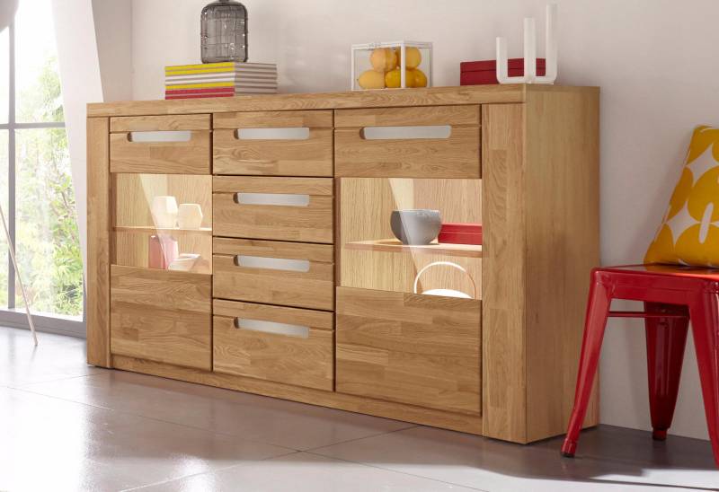 Home affaire Sideboard »Kolding«, Breite 140 cm mit 2 Glastüren von home affaire