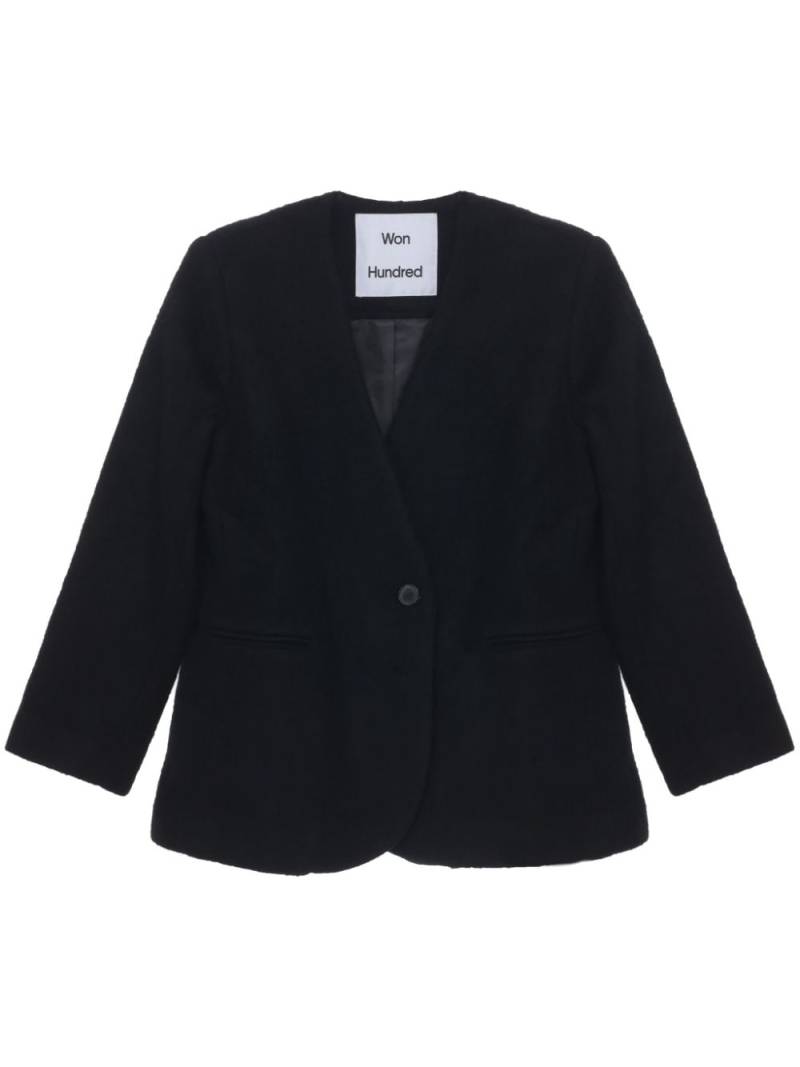 Won Hundred collarless blazer - Black von Won Hundred