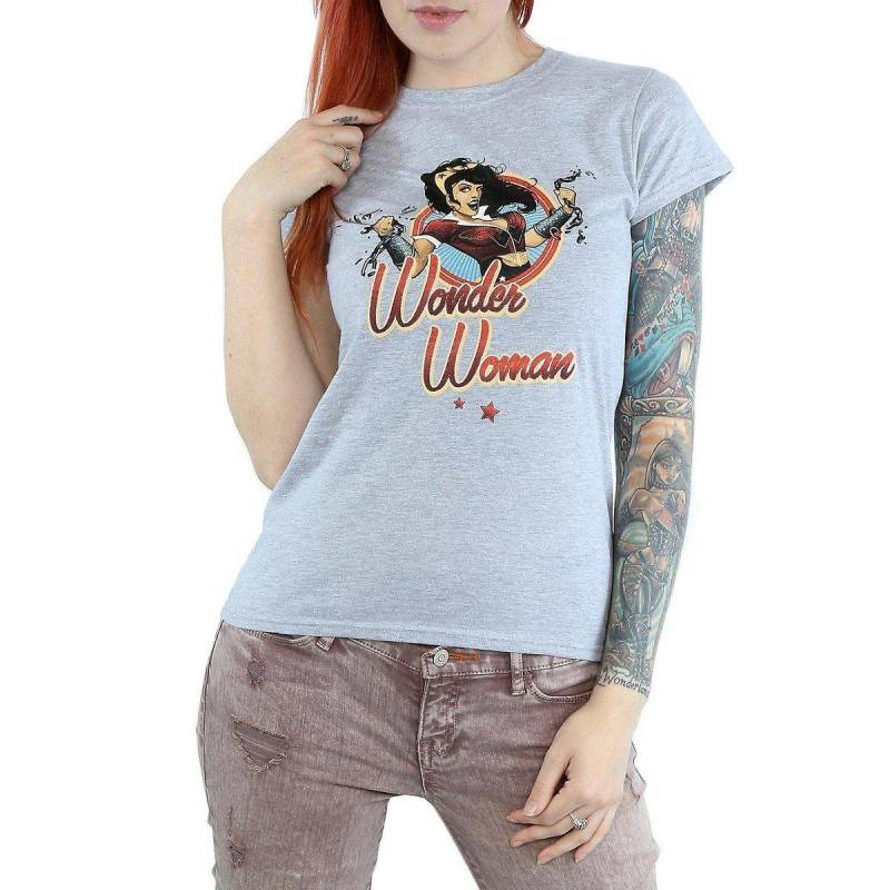 Wonder Woman - Bombshells TShirt, für Damen, Grau, Größe L von Wonder Woman