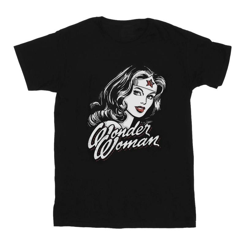 Hint Tshirt Mädchen Schwarz 116 von Wonder Woman