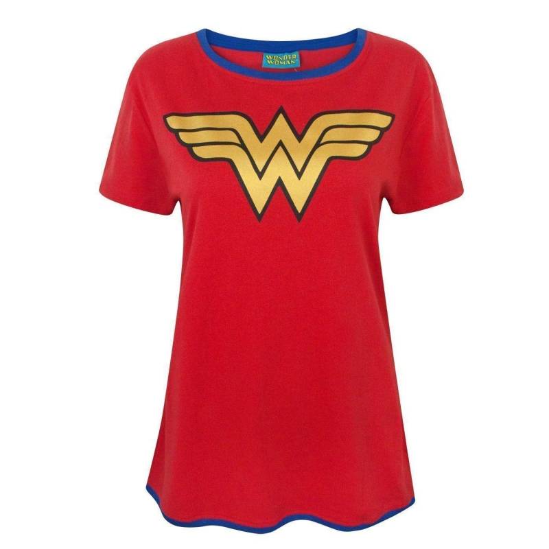 Tshirt, Logo Damen Rot Bunt L von Wonder Woman