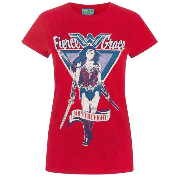 Tshirt Join The Fight Damen Rot Bunt S von Wonder Woman