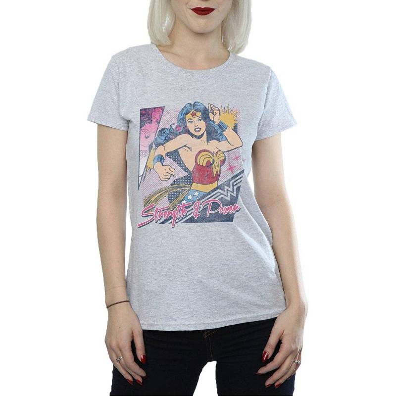 Wonder Woman - Strength And Power TShirt, für Damen, Grau, Größe L von Wonder Woman