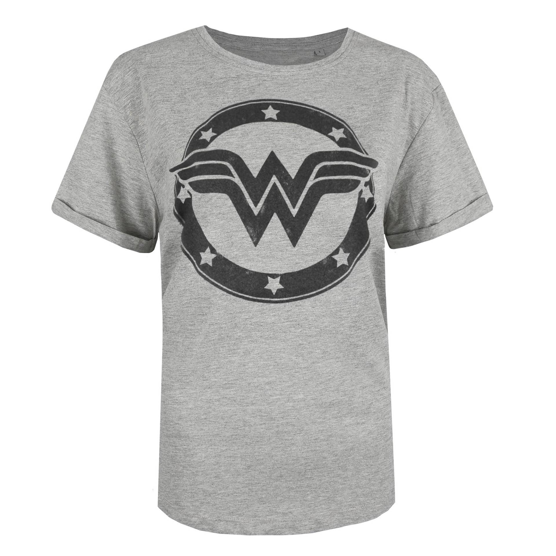 Tshirt Damen Taubengrau L von Wonder Woman