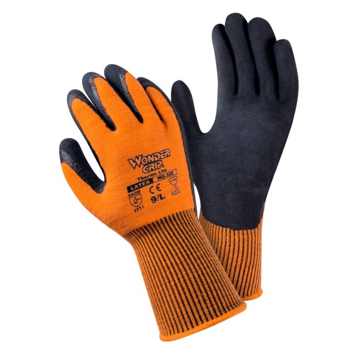 Wondergrip Schaumlatex-Handschuh warm 3er Pack, orange von Wondergrip