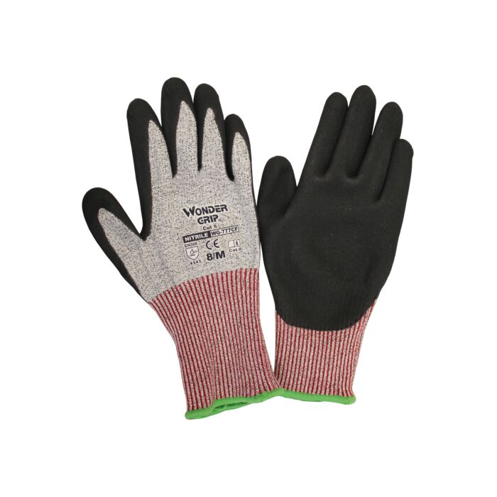 Wondergrip Schnittschutzhandschuhe Nitril, grau, XL von Wondergrip