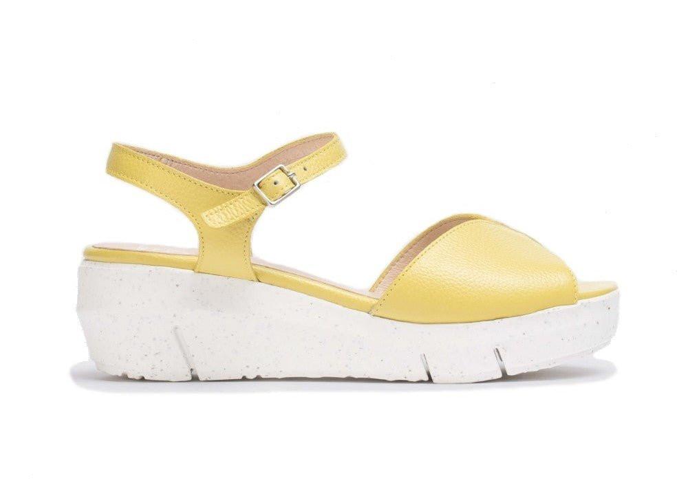 D-8272 - Leder Sandale Damen Gelb 36 von Wonders