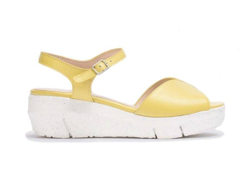 D-8272 - Leder Sandale Damen Gelb 40 von Wonders