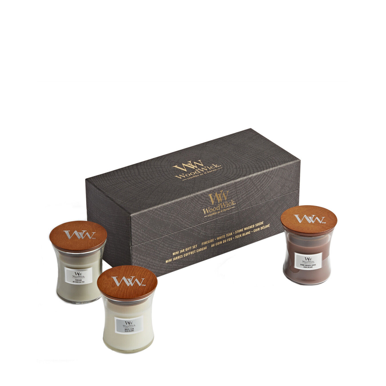 WoodWick Woody 3 Mini Jar Giftset von WoodWick